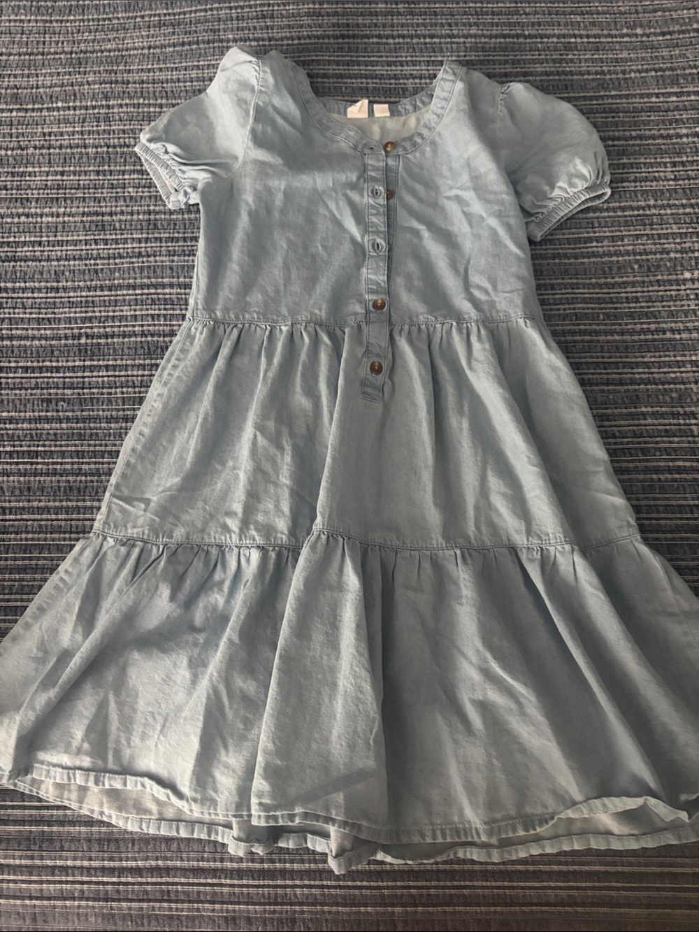 GAP Light Blue Tiered Button-Front Girls' Dress